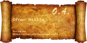 Ofner Attila névjegykártya